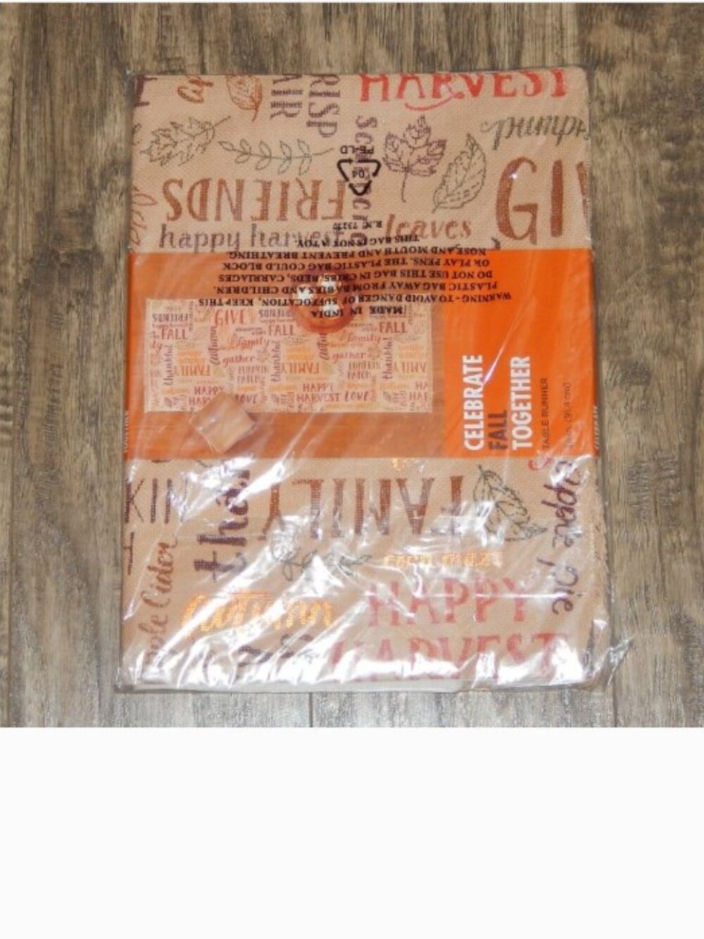 New Fall Table Runner Kohl's Celebrate Fall Together Tan Words Leaves